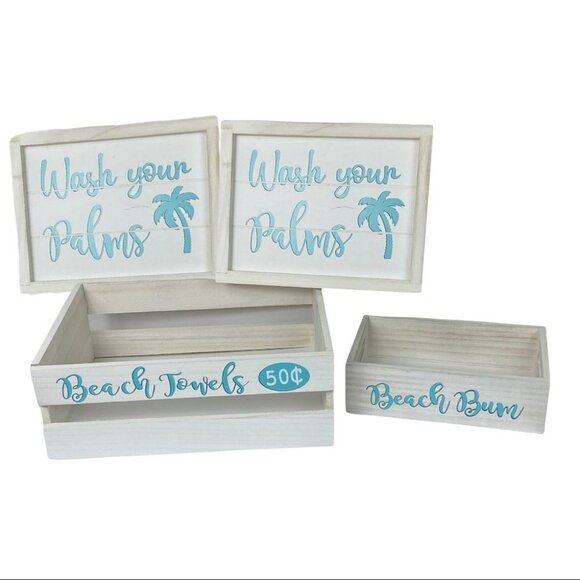 NEW Elegant Designs Costal Beach Wooden Boxes Towel Toilet Paper‎ Holders Decor - Picture 13 of 13